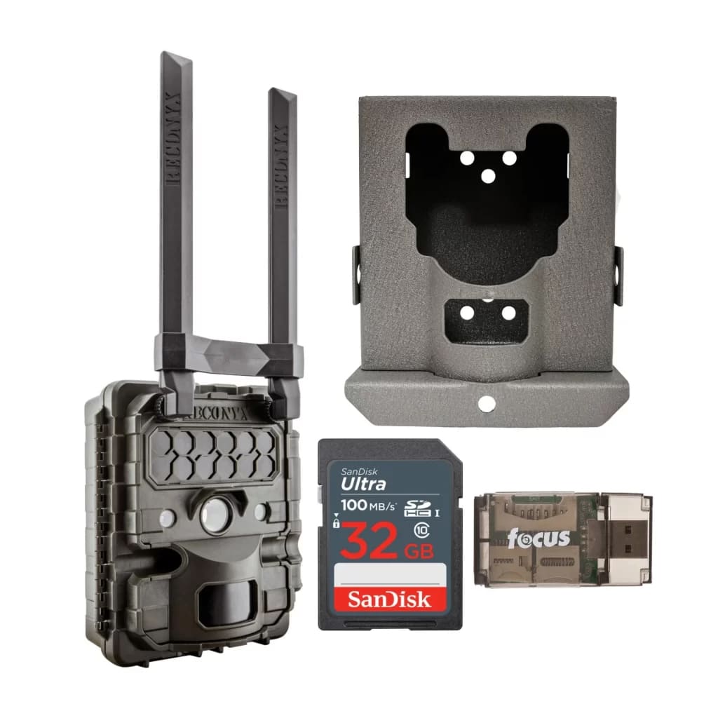 reconyx cellular trail camera with batteries and box